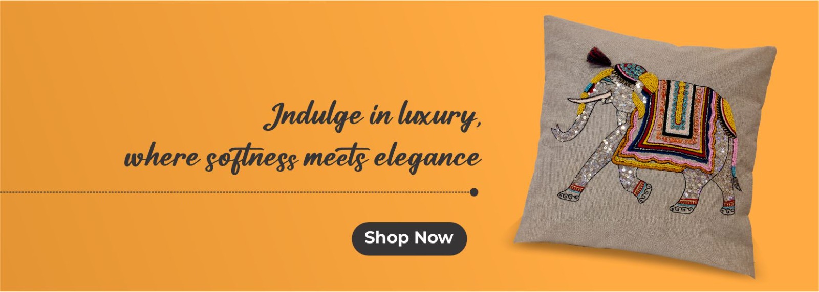 embroidered cotton cushion cover banner