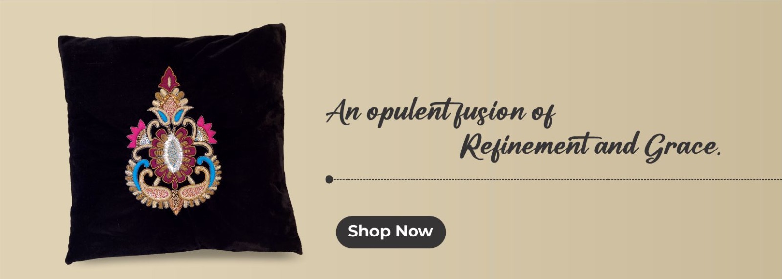 embroidered cotton cushion cover banner