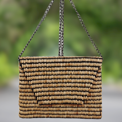 Cane Bamboo Bag Women's Natural Cane Bead Bag