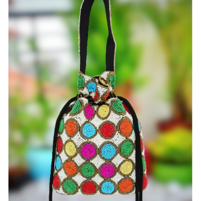 handmade multi color potli bag