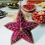 Hand Embroidered Christmas Star Wall Hanging