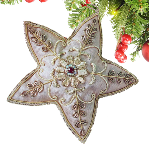 Embroidered Golden Christmas Star Special For Xmas