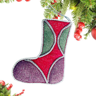 Geometric Handmade Christmas Hanging Stocking