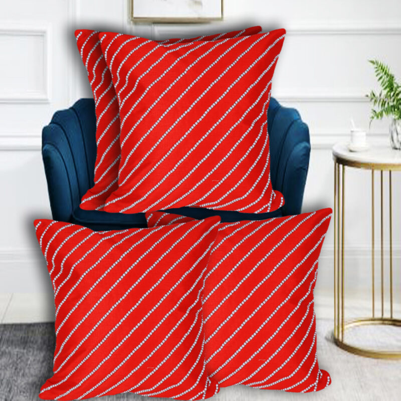 Geometric Lines Pearl Embroidery Cushion Cover