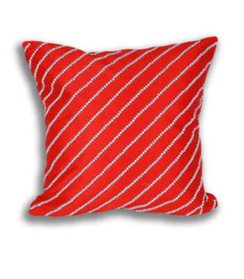 Slanted Lines Pearl Embroidery Cushion Cover