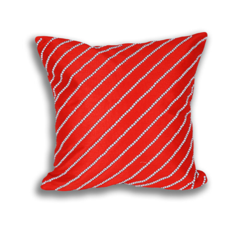 Slanted Lines Pearl Embroidery Cushion Cover