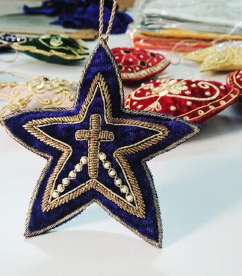 Handmade Christmas Star Embroidered Christmas Decoration